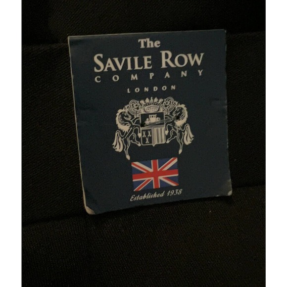 Savile Row Mens Straight Leg Trouser Pants Strand Black Size 44L / 38W - Picture 6 of 10